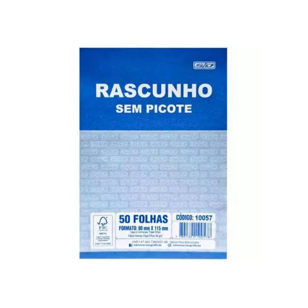 Encontraproduto.com.br - Bloco Rascunho Sem Picote Sem Pauta 50 Folhas - São Domingos Bl Anot S/picote S/pauta 80x115 C/50 Fls
