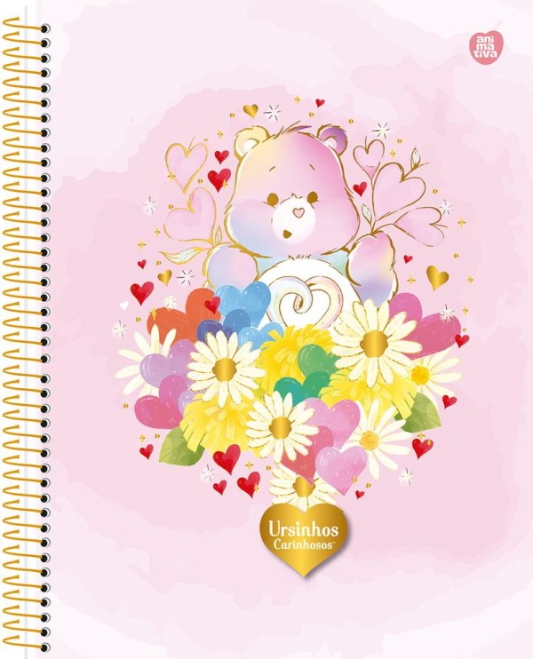 Encontraproduto.com.br - Caderno Colegial 1x1 80 Folhas Capa Dura Ursinhos Carinhosos Diversos Modelos Animativa Sd