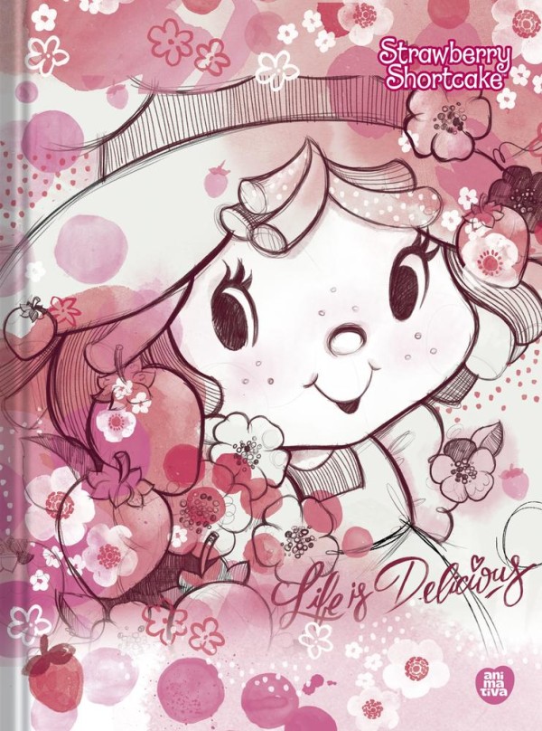 Encontraproduto.com.br - Caderno Colegial Brochura Capa Dura Moranguinho Abraço Cor Rosa