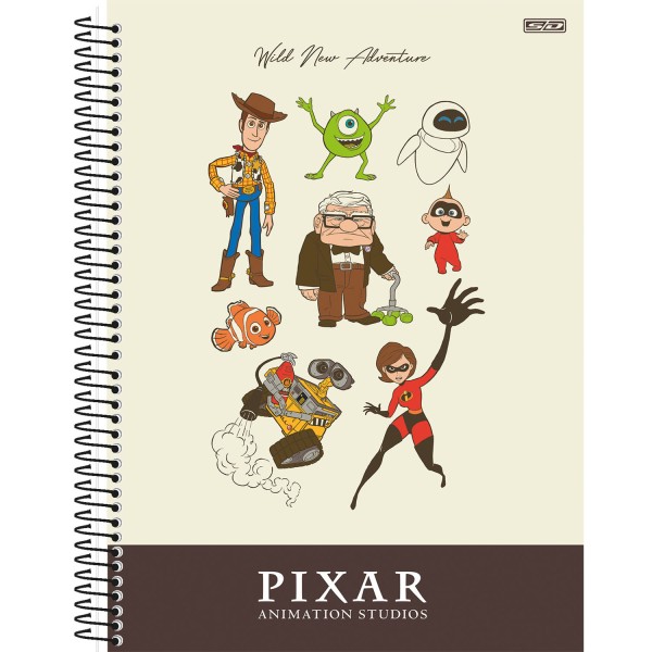 Caderno Universitario 1Materia 80F Pixar