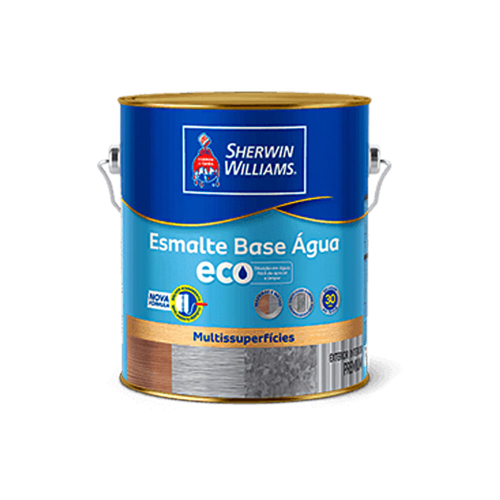 Encontraproduto.com.br - Tinta Sherwin Williams Esmalte Base Água Eco Multissuperfícies 3,6L Preto