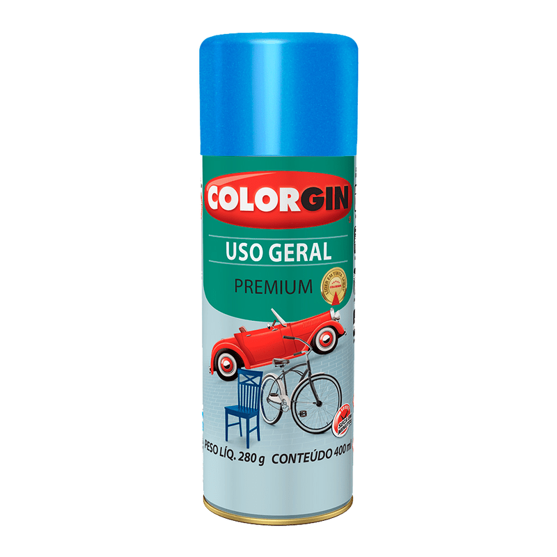 Tinta spray Colorgin Uso Geral Primer 400ml azul copacabana Sherwin Williams