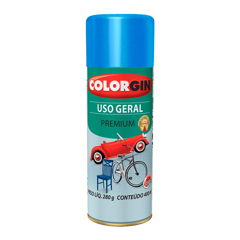 Encontraproduto.com.br - Tinta spray Colorgin Uso Geral Primer 400ml azul copacabana Sherwin Williams