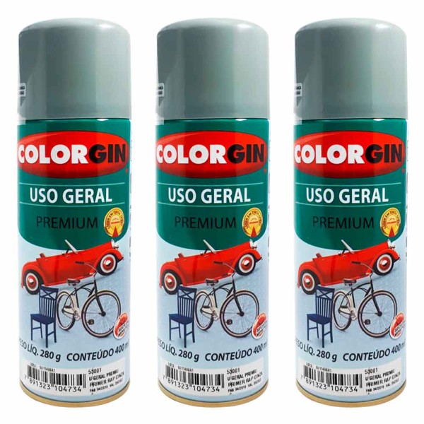 Encontraproduto.com.br - Spray Colorgin Uso Geral Premium Primer Rapido Cinza