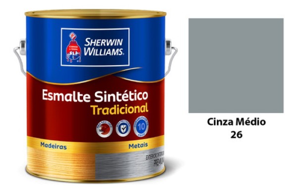 Esmalte Sintético Sherwin-Williams Alto Brilho Cinza Escuro 3,6L - 7312701