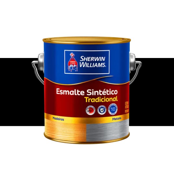 Encontraproduto.com.br - Tinta Esmalte Tradicional Fosco 3,6L Cor Preto - Sherwin Williams