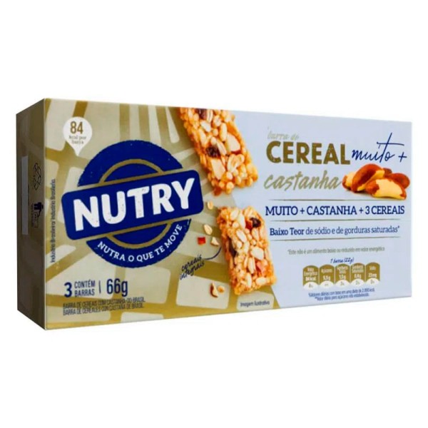 Barra de Cereal Castanhas Nutry 3x22g