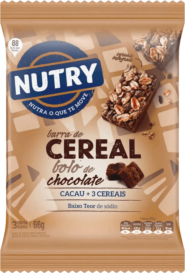 Encontraproduto.com.br - Barra de Cereais Nutry Bolo de Chocolate c/3 - Nutrimental