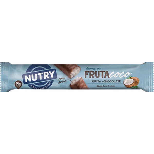 Barra de Fruta Nutry Coco com Chocolate Unidade com 19g