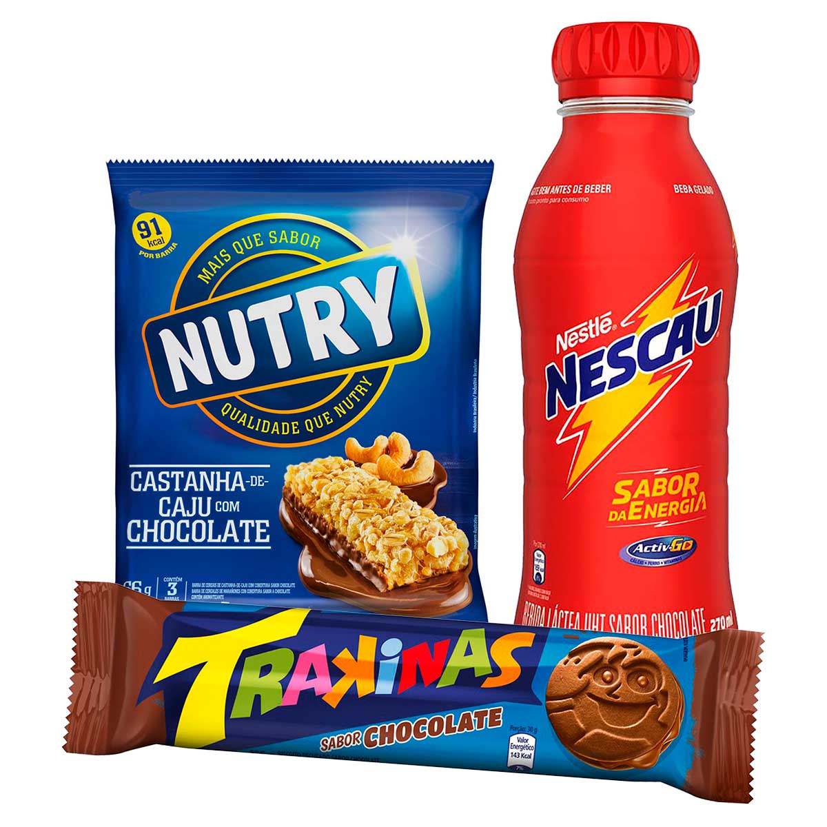 Encontraproduto.com.br - Barra de Cereais Nutry Castanha de Caju com Chocolate c/3 - Nutrimental