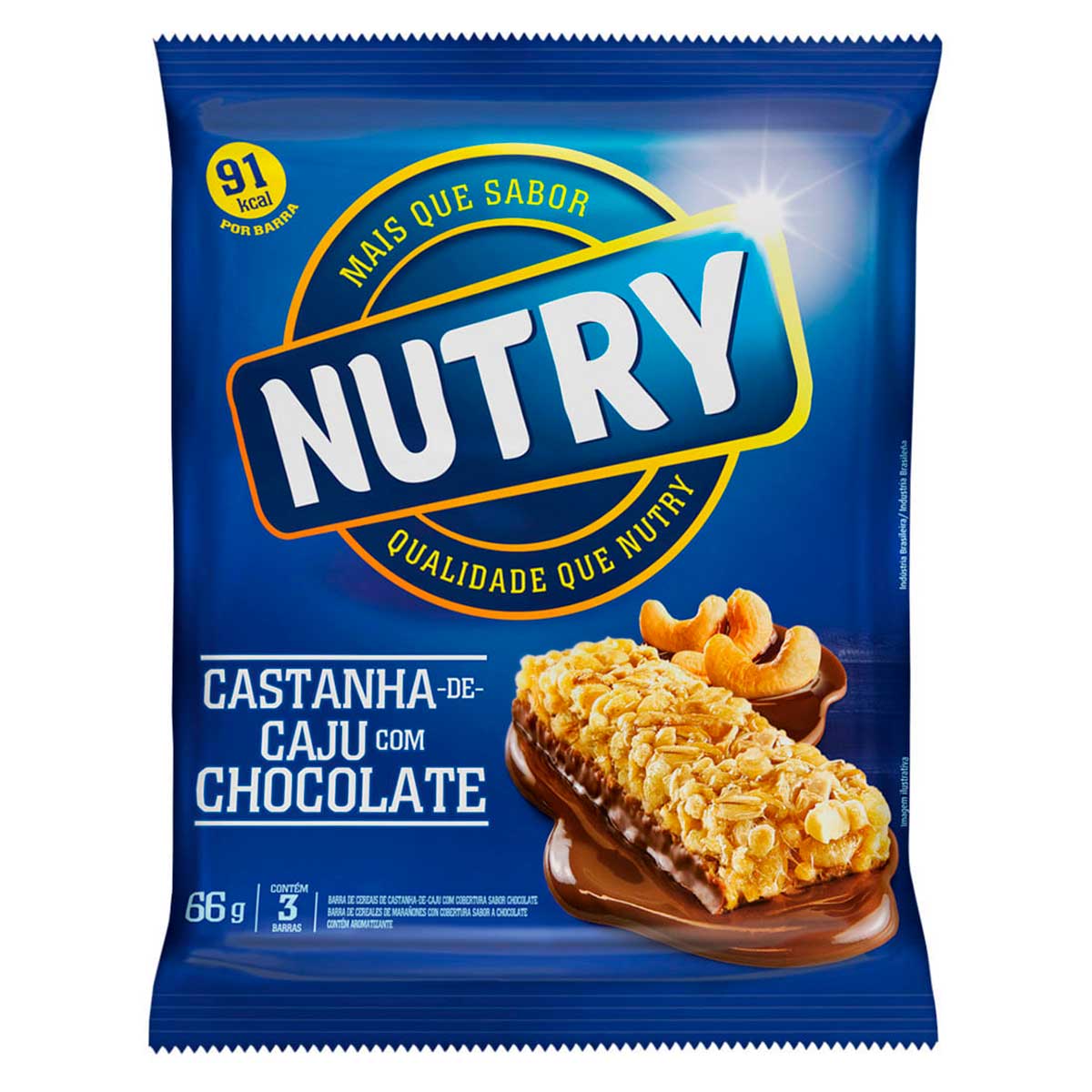 Encontraproduto.com.br - Barra de Cereais Nutry Castanha de Caju com Chocolate c/3 - Nutrimental