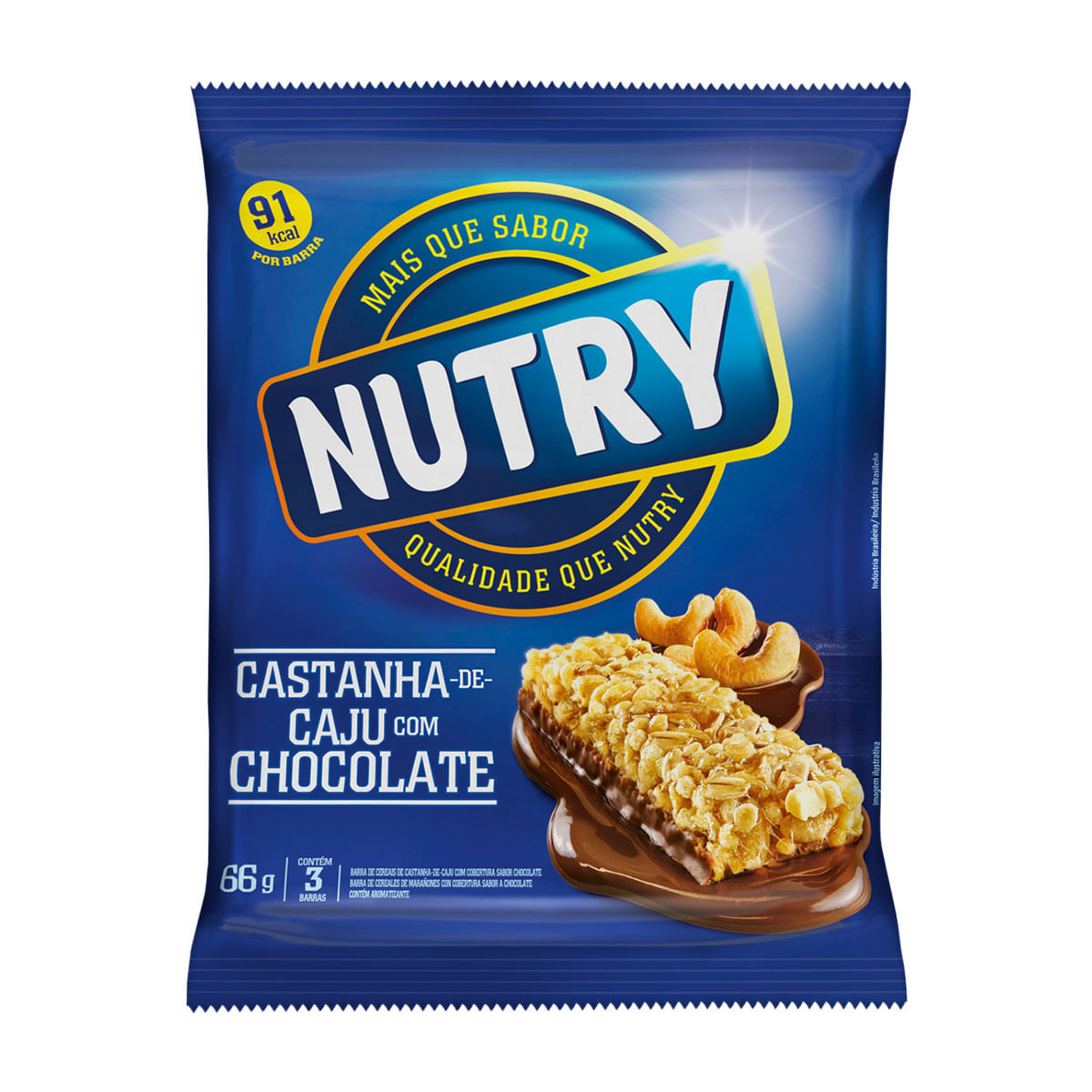 Encontraproduto.com.br - Barra de Cereais Nutry Castanha de Caju com Chocolate c/3 - Nutrimental