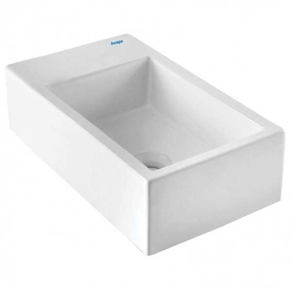 Encontraproduto.com.br - Cuba de Apoio Retangular Branca 44x25cm Loft Curve 1 - Incepa