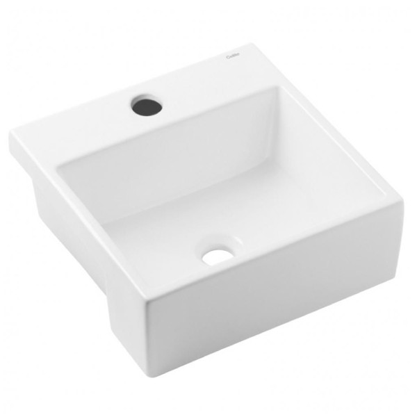 Encontraproduto.com.br - Cuba de Semi Encaixe Incepa Loft com Mesa Q2 Branco 41x41cm
