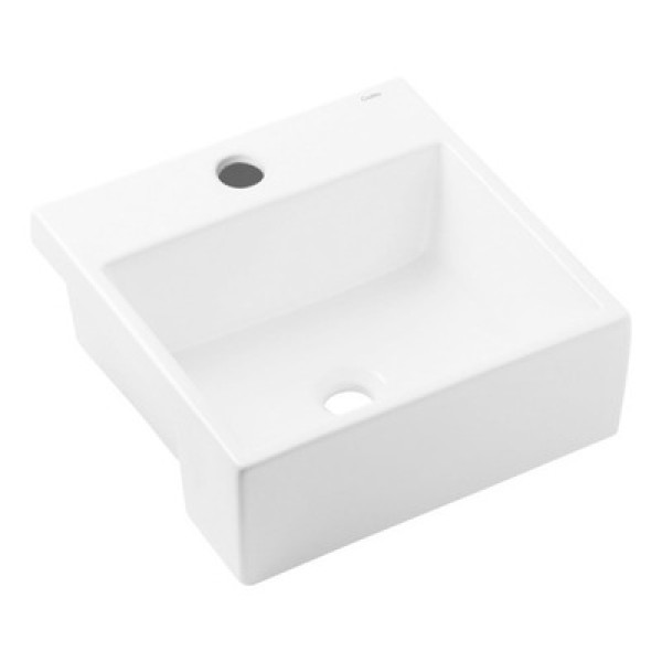 Encontraproduto.com.br - Cuba de Semi Encaixe Incepa Loft com Mesa Q2 Branco 41x41cm