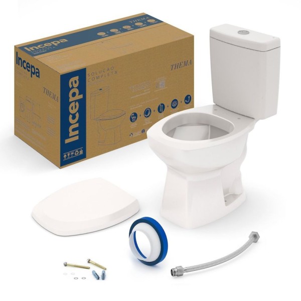 Encontraproduto.com.br - Kit Vaso com Caixa Acoplada Thema Biscuit Incepa