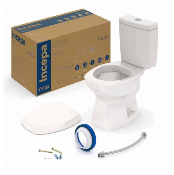 Encontraproduto.com.br - Kit Vaso com Caixa Acoplada Thema Biscuit Incepa