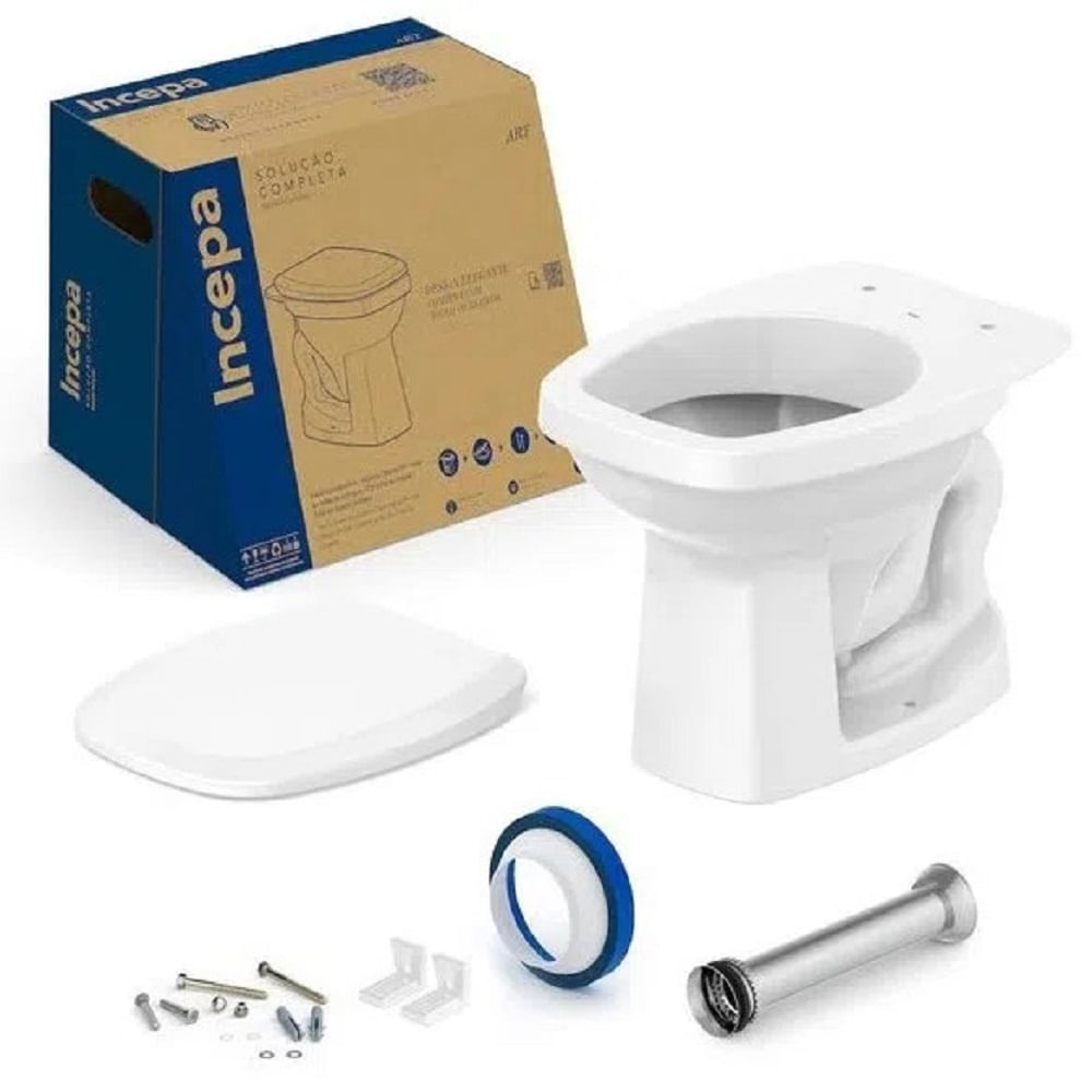 Kit Bacia Convencional Art, Assento em PP Softclose e Itens de Instalação - 1507270010100 - Incepa
