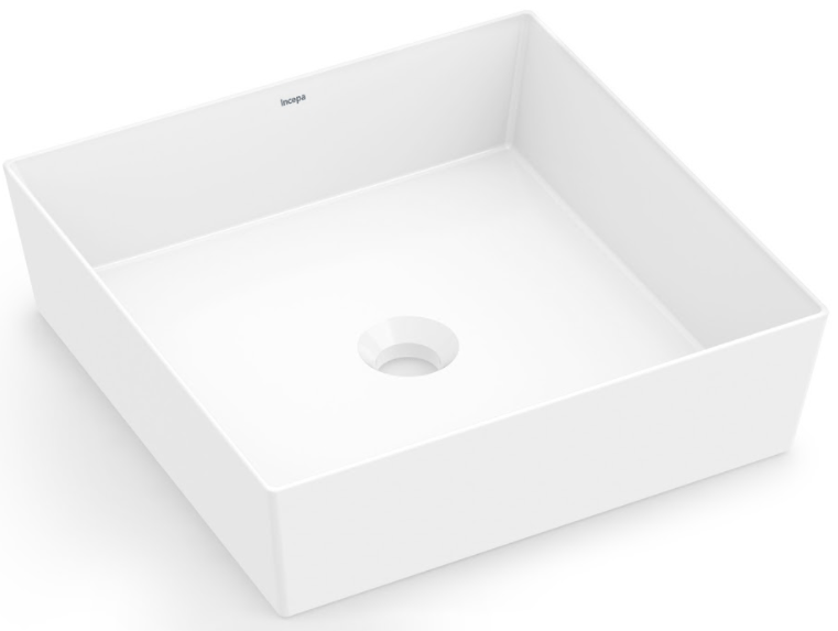Cuba Apoio Quadrado Sem Mesa Platinum P5 380x380mm Branco Fosco Incepa