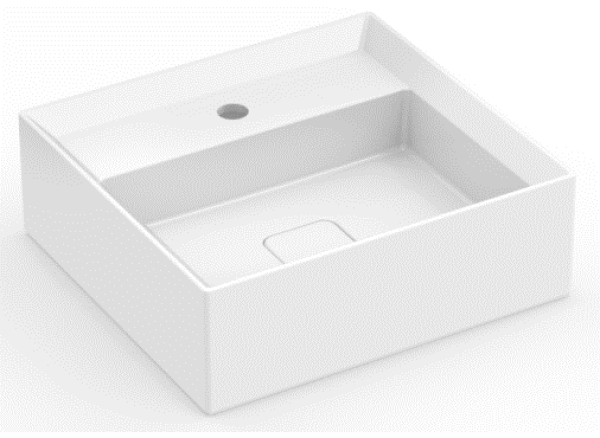 Encontraproduto.com.br - Cuba de Apoio com Mesa de 45x42cm Platinum P6 Blanco Matte Incepa
