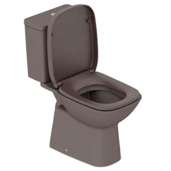 Encontraproduto.com.br - Kit Bacia com Caixa Acoplada Debba Classic com Assento e Acessórios de Instalação Café - Roca