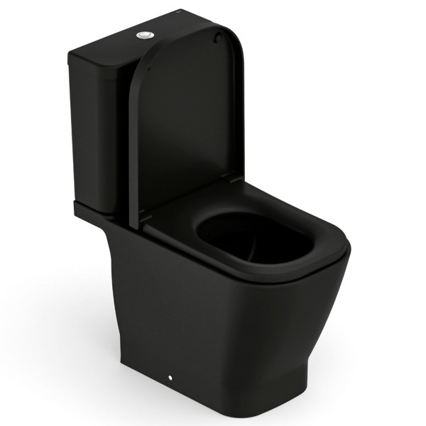 Encontraproduto.com.br - Kit Vaso Sanitário Com Caixa Acoplada Gap Mate Black Com Caixa Acoplada 3/6 Litros Roca