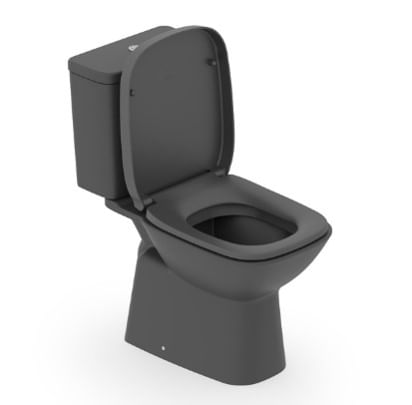 Encontraproduto.com.br - Kit Bacia com Caixa Acoplada Debba Classic Matte Black com Assento Termofixo e Acessórios - Roca
