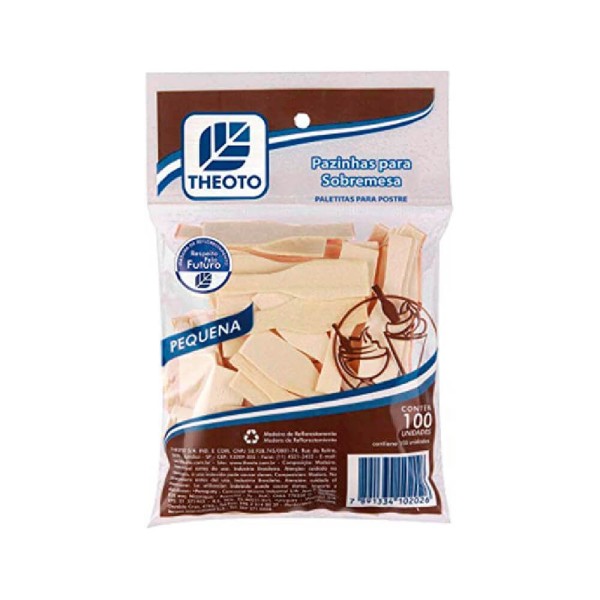 Encontraproduto.com.br - Pazinha para Sobremesa Madeira c/100 - Theoto