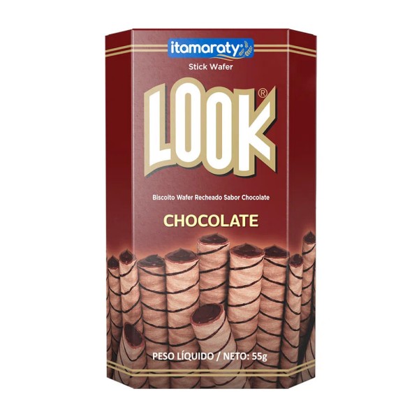 Tubinho de Wafer Look Chocolate 55g - Itamaraty