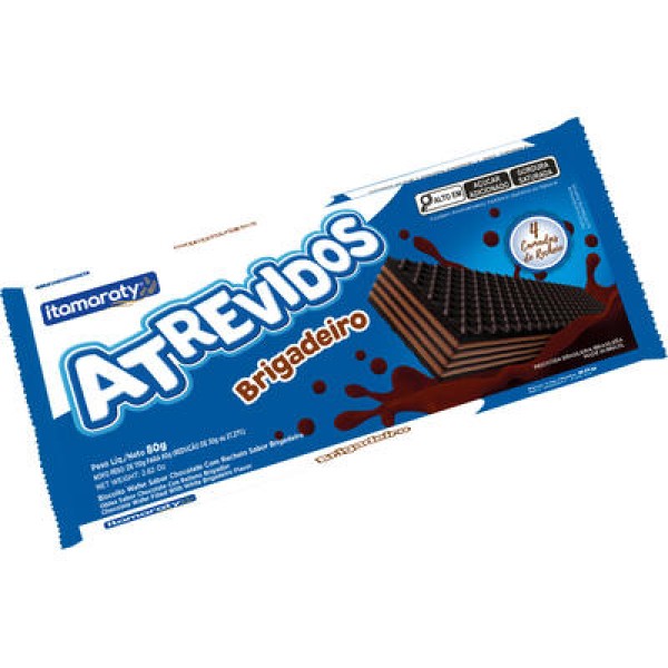 Encontraproduto.com.br - Biscoito Wafer Atrevidos Brigadeiro Pacote com 80g