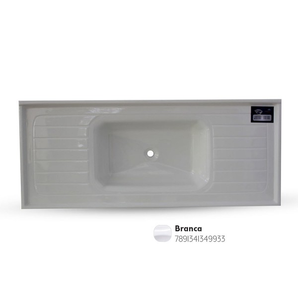 Encontraproduto.com.br - Pia de Mármore Sintético 120X50cm Branca Fibrasol