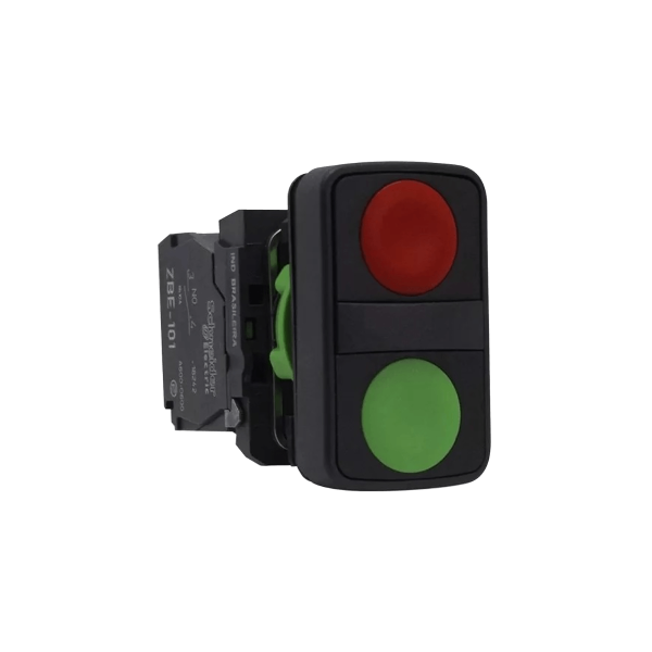 Encontraproduto.com.br - Botão Duplo 22Mm Xb5-Aa7340 Verde Com Vermelho 1Na E 1Nf Schneider