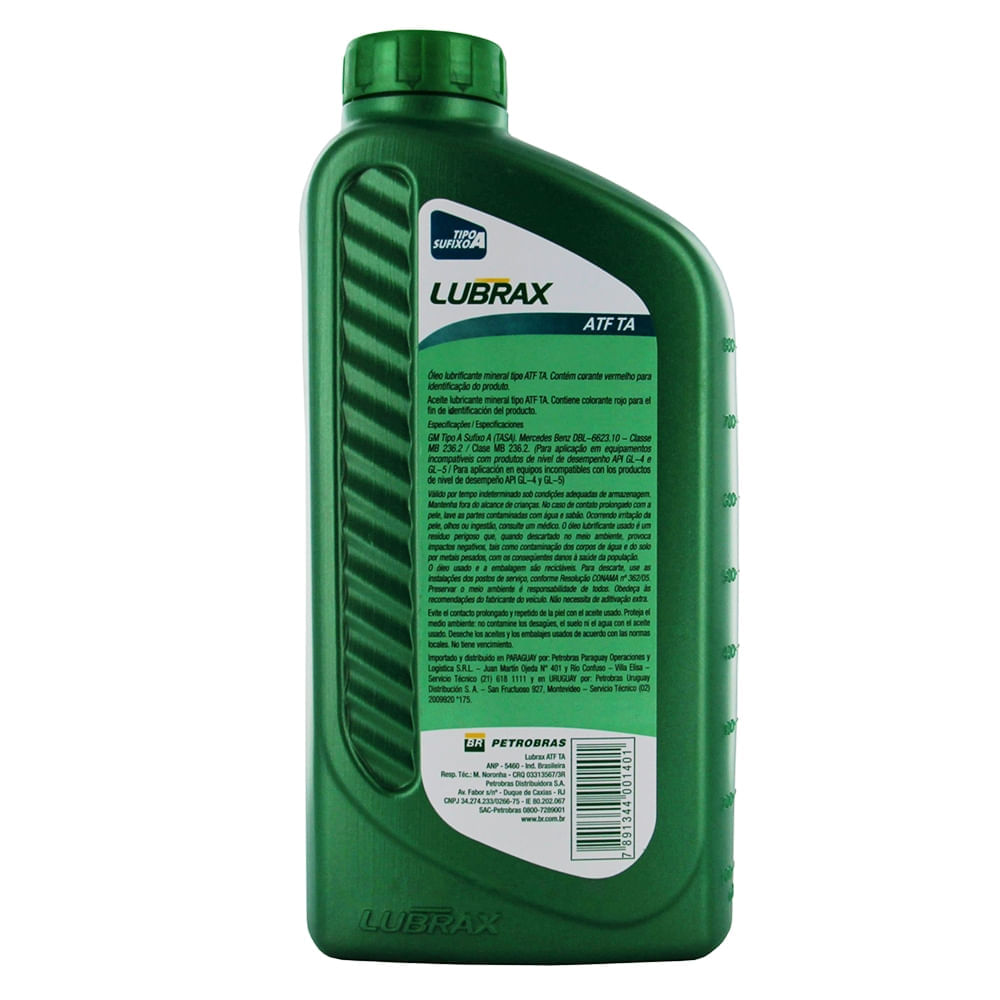 Encontraproduto.com.br - Óleo de Direção Hidráulica Lubrax Petrobras ATF TA MB236.2 Mineral 1L