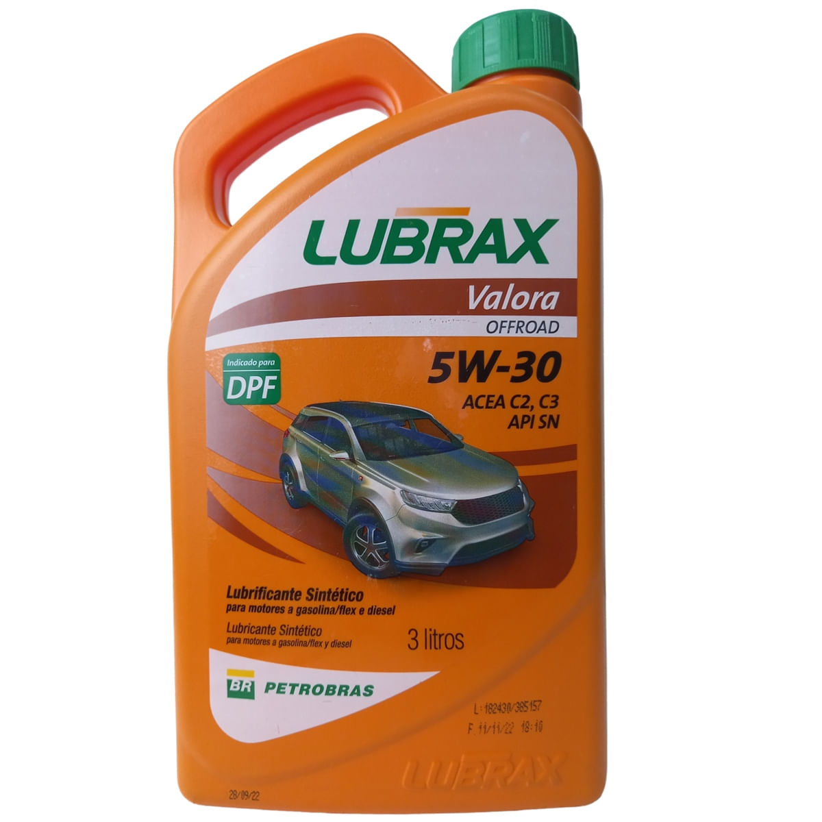 Encontraproduto.com.br - 3 Litros de óleo Para Motor Lubrax Sintético SN 5W30 Off Road Diesel  com DPF