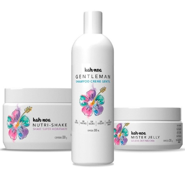 Encontraproduto.com.br - Kit Super Hidratante Para Cabelos Cacheados E Ondulados Kah Noa (3 Itens)