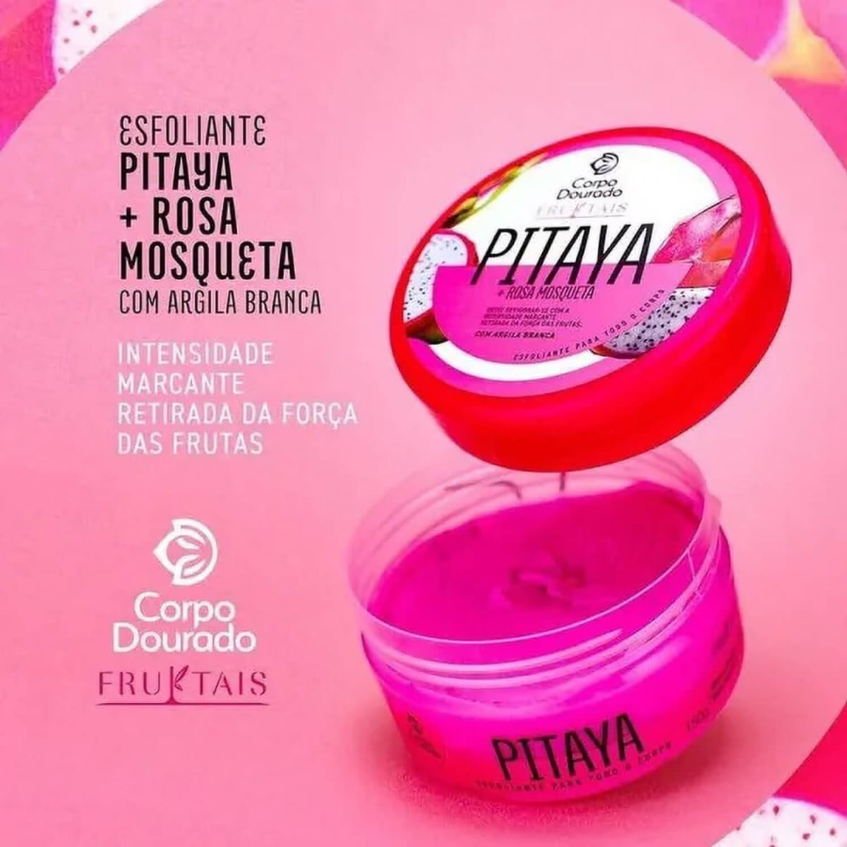 Corpo Dourado Fruktais - Esfoliante Corporal Pitaya e Rosa Mosqueta 300g