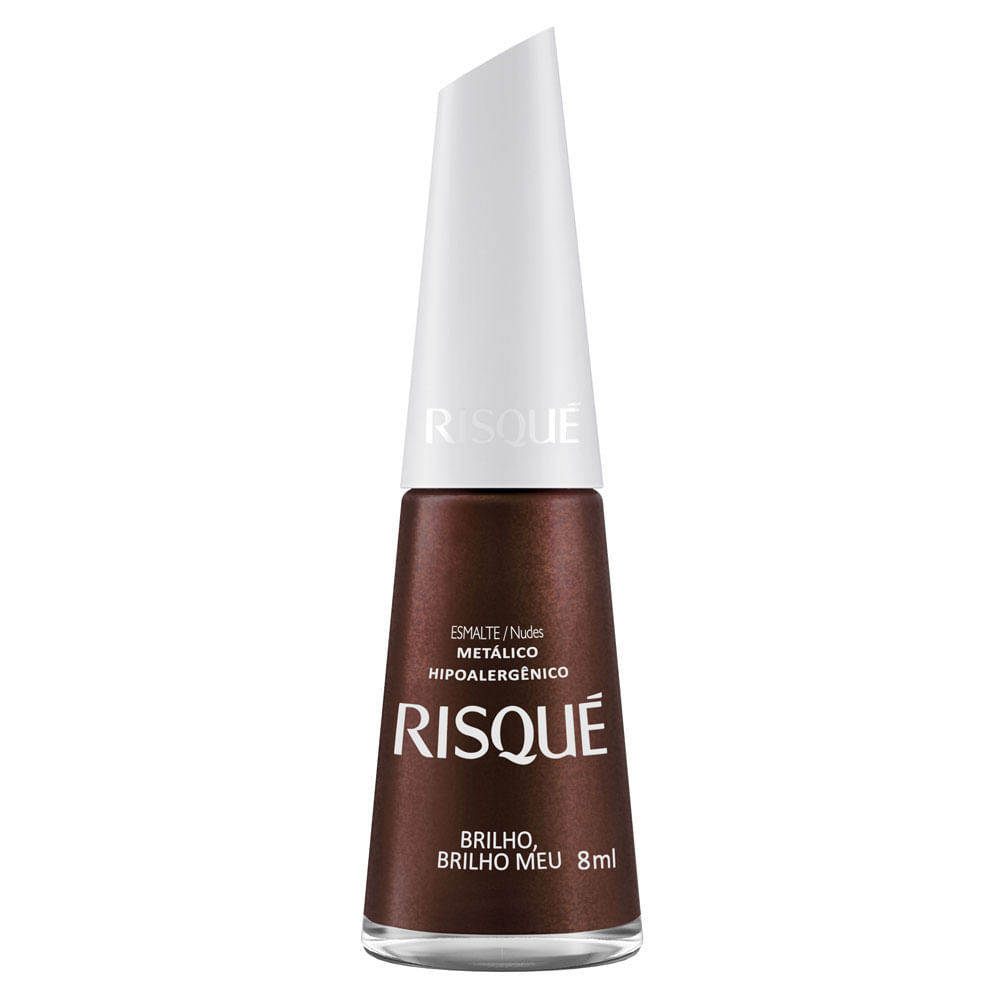 Encontraproduto.com.br - Esmalte Risqué Marrom Metálico Brilho, Brilho Meu 8ml