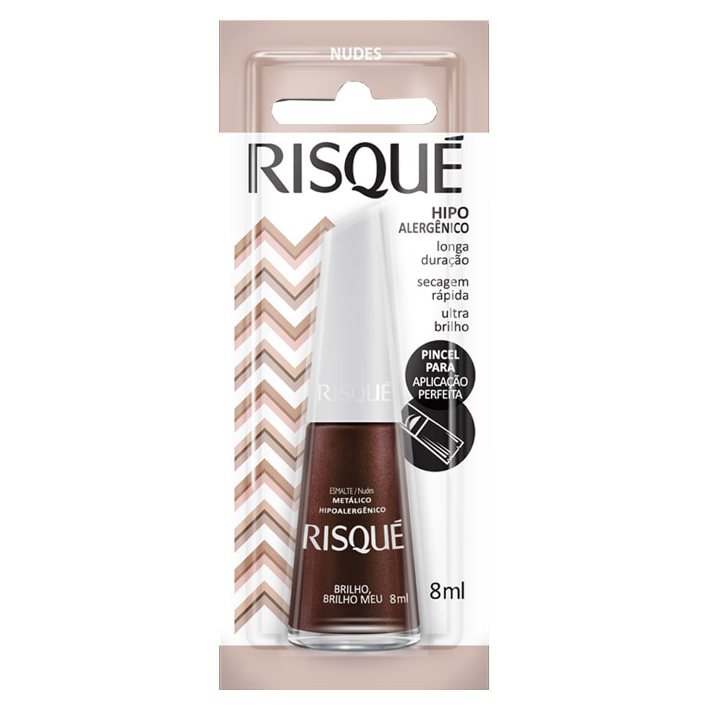 Encontraproduto.com.br - Esmalte Risqué Marrom Metálico Brilho, Brilho Meu 8ml