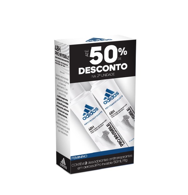 Encontraproduto.com.br - Desodorante Adidas Pro Invisible Feminino 150ml Com 50% Na 2ª Unidade