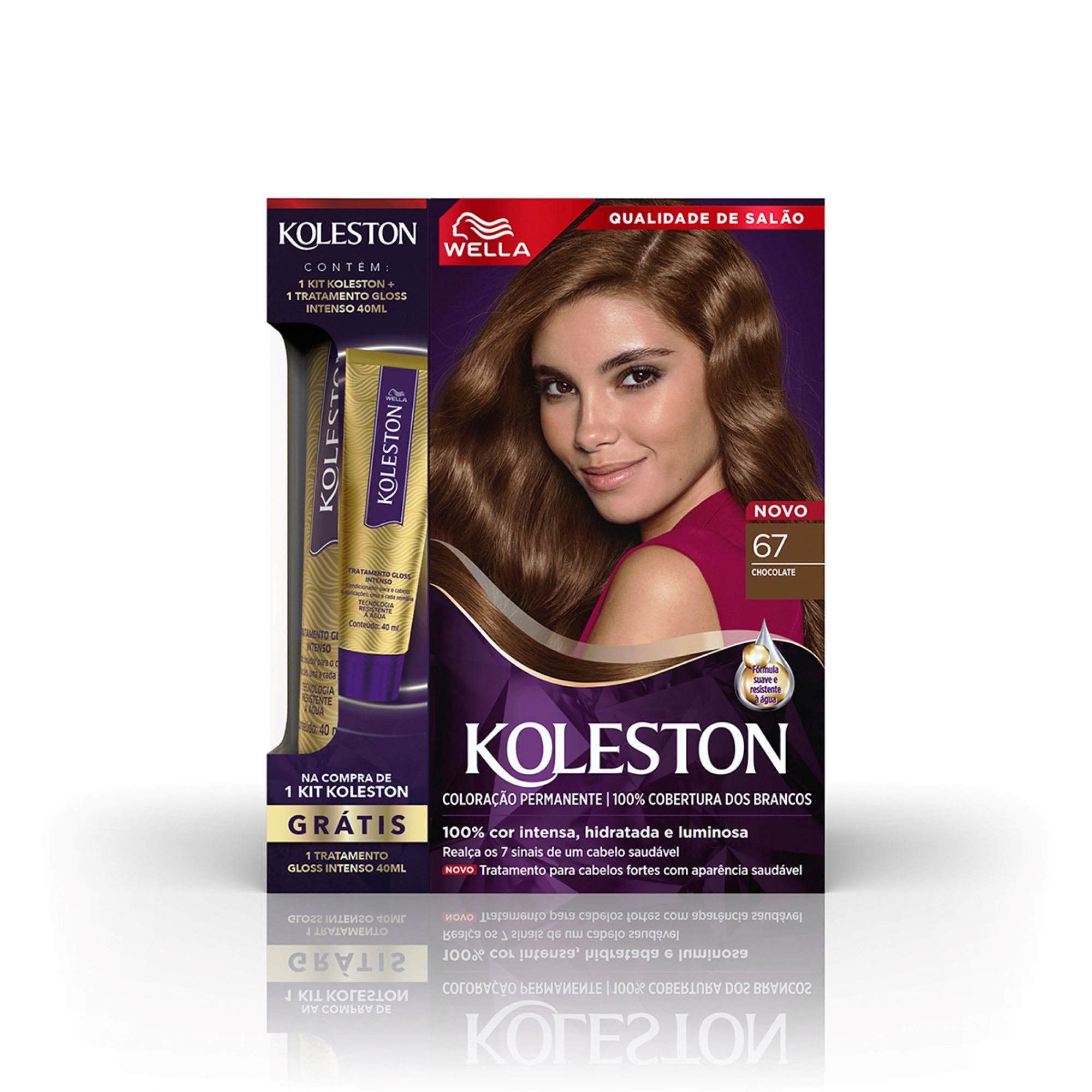 Tintura Koleston Chocolate 67 Grátis Tratamento Gloss Intenso 40ml