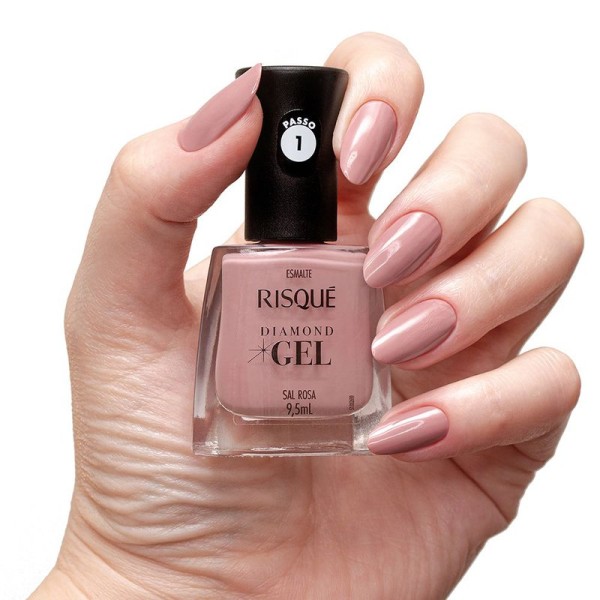 Encontraproduto.com.br - Esmalte Diamond Gel Cremoso 9,5ml Sal Rosa - Risque