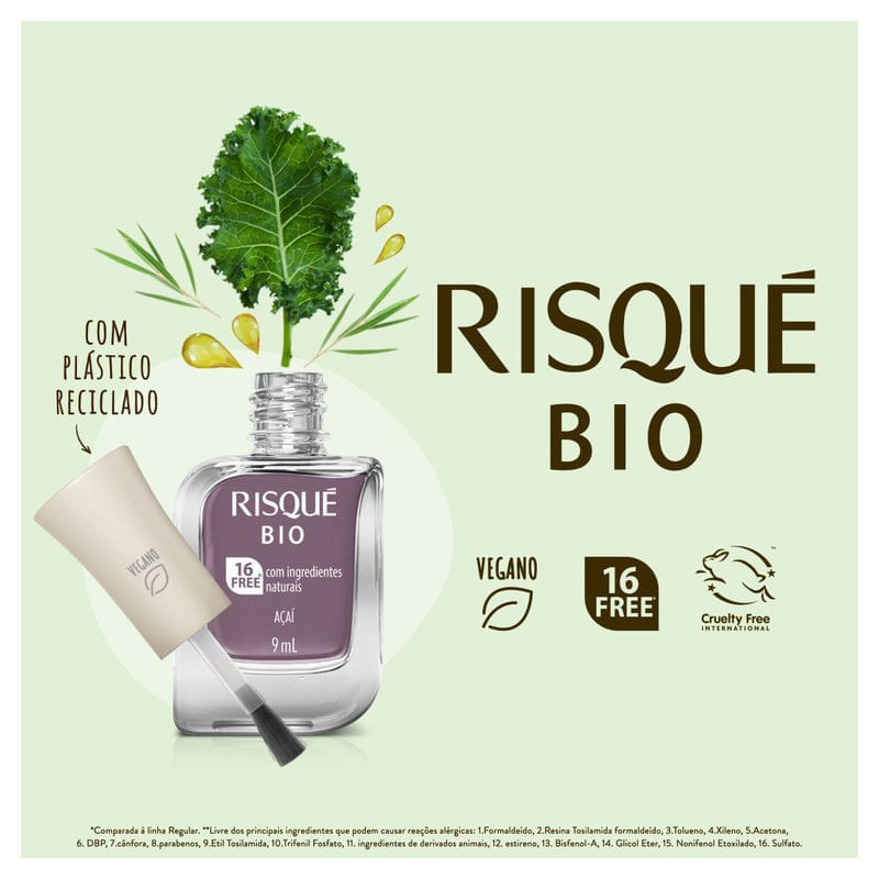 Encontraproduto.com.br - Esmalte Risqué Bio Cremoso Açaí - Risqué - 9ml
