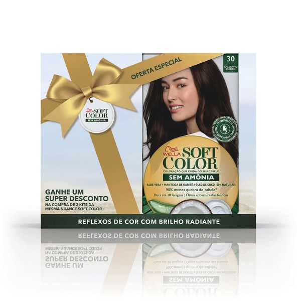 Kit Soft Color Castanho Escuro 30 + Castanho Escuro 30 Sem Amonia Oferta Especial