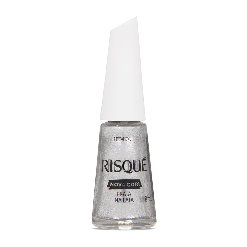 Esmalte Prateado Risqué Prata na Lata Metálico 8ml