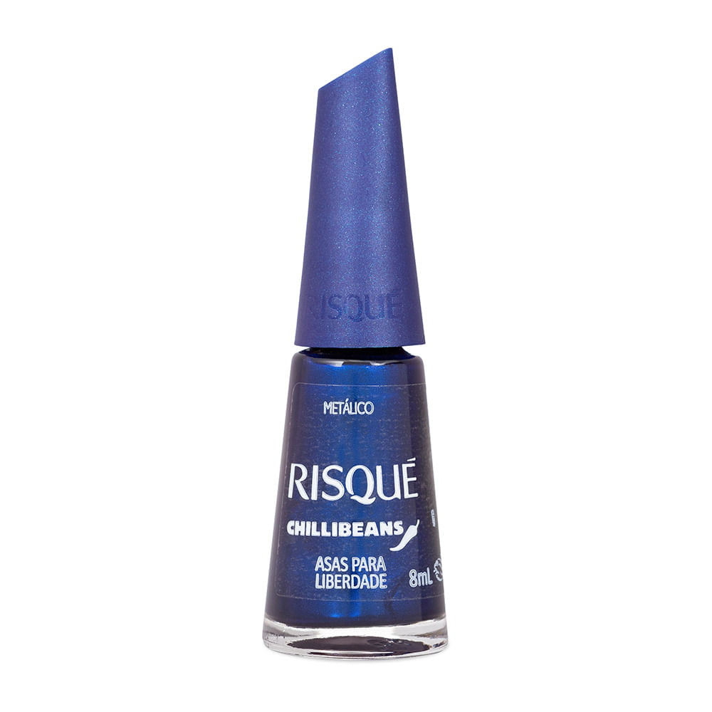 Esmalte Azul Risqué & Chilli Beans Asas para Liberdade Metálico 8ml