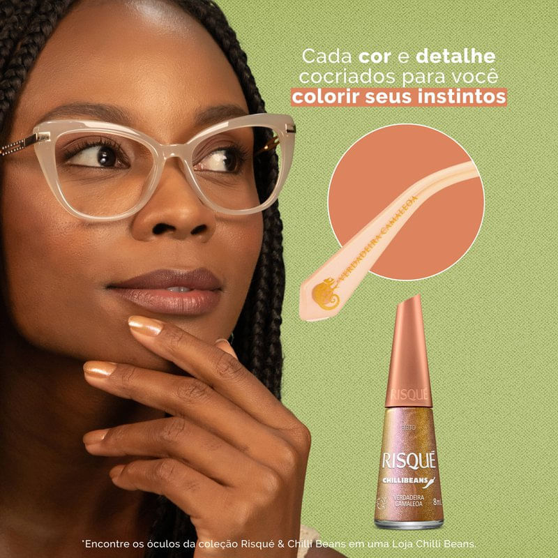 Encontraproduto.com.br - Esmalte Laranja Risqué & Chilli Beans Verdadeira Camaleoa Efeito 8ml