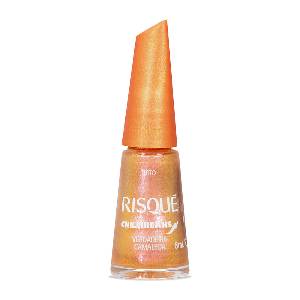 Esmalte Laranja Risqué & Chilli Beans Verdadeira Camaleoa Efeito 8ml