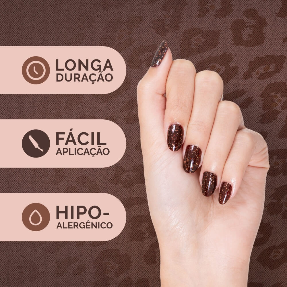 Encontraproduto.com.br - Esmalte Marrom Risqué & Chilli Beans A Onça que Habita em Mim Efeito 8ml