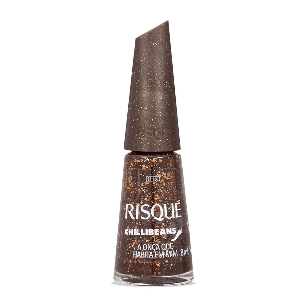 Encontraproduto.com.br - Esmalte Marrom Risqué & Chilli Beans A Onça que Habita em Mim Efeito 8ml