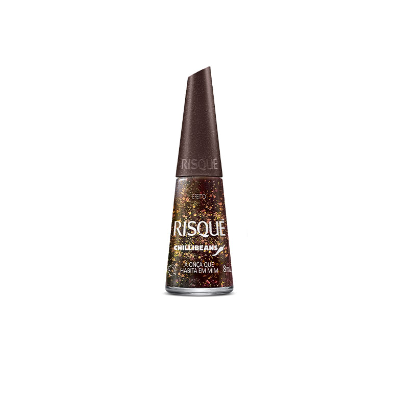 Encontraproduto.com.br - Esmalte Marrom Risqué & Chilli Beans A Onça que Habita em Mim Efeito 8ml